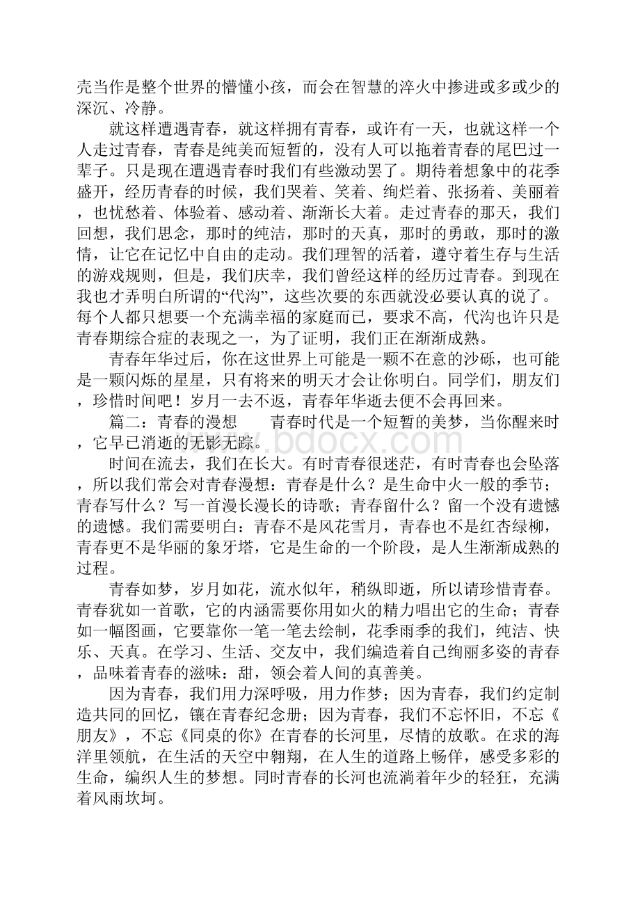 青春精选作文范文格式10篇.docx_第2页