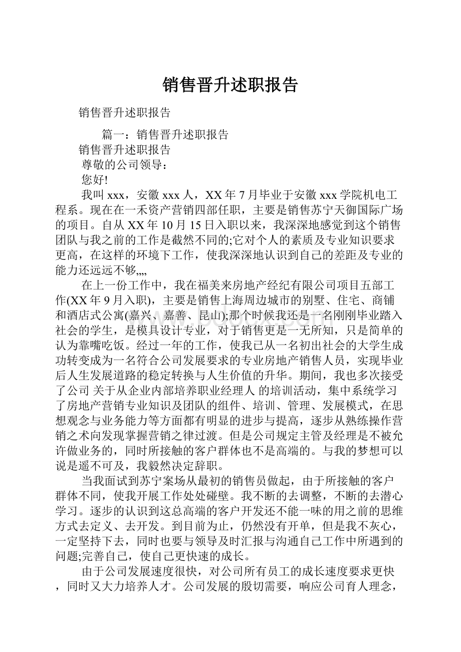 销售晋升述职报告.docx_第1页