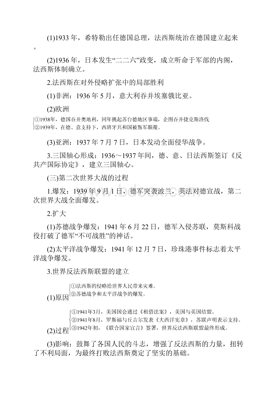 备考资料高考历史一轮复习岳麓版 选修三 第二次世界大战和雅尔塔体系下的冷战与和平 教案 doc.docx_第2页