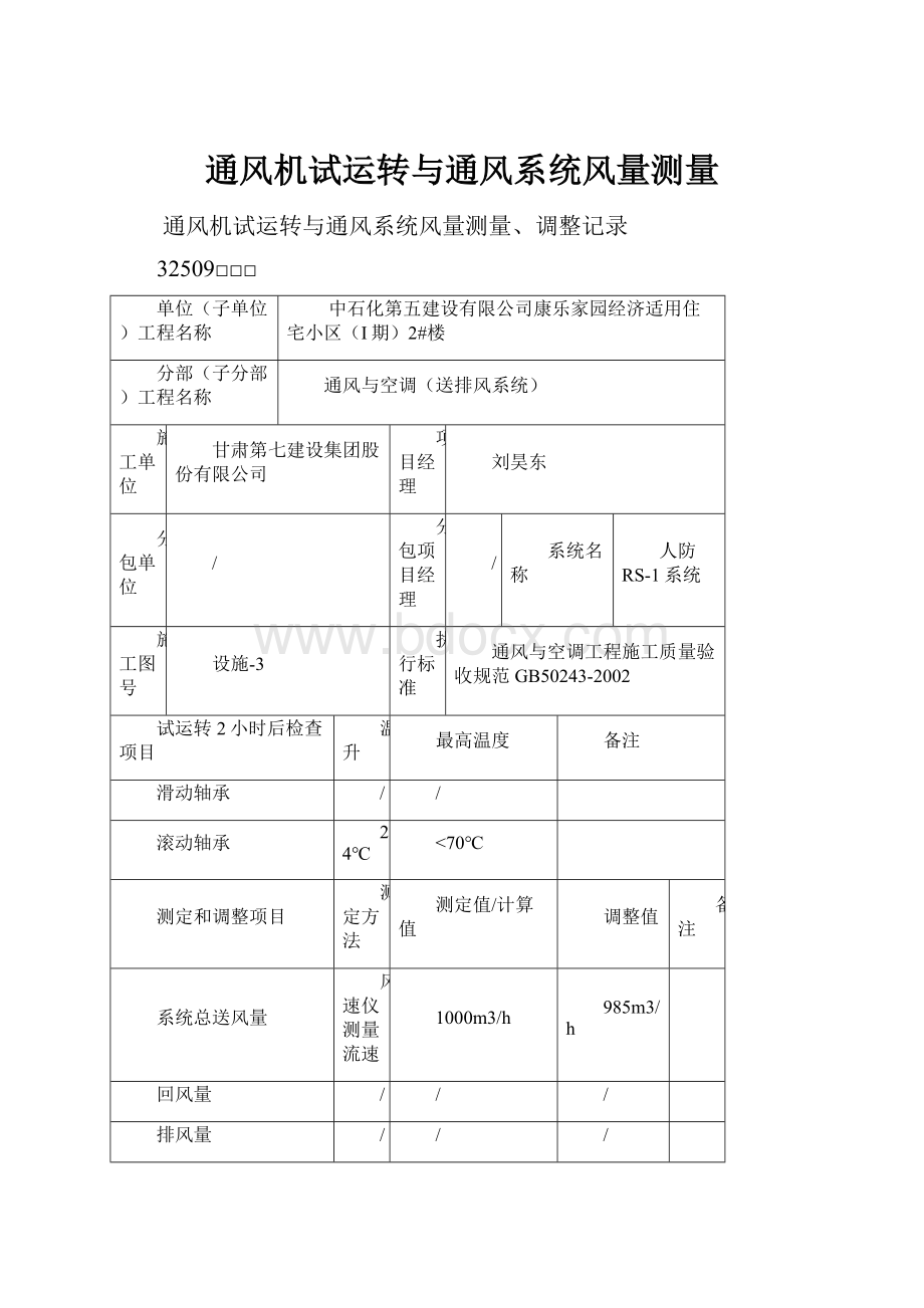 通风机试运转与通风系统风量测量.docx_第1页