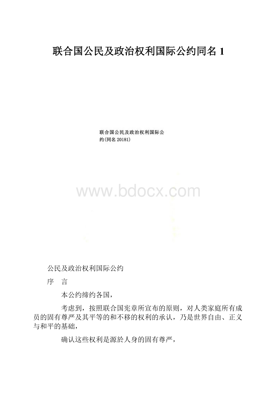 联合国公民及政治权利国际公约同名1.docx_第1页