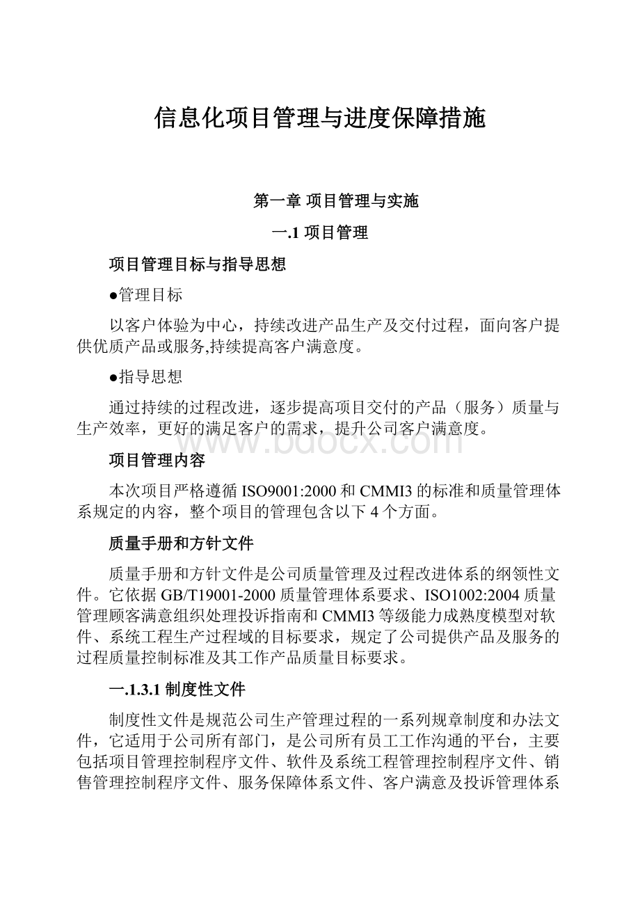 信息化项目管理与进度保障措施.docx_第1页