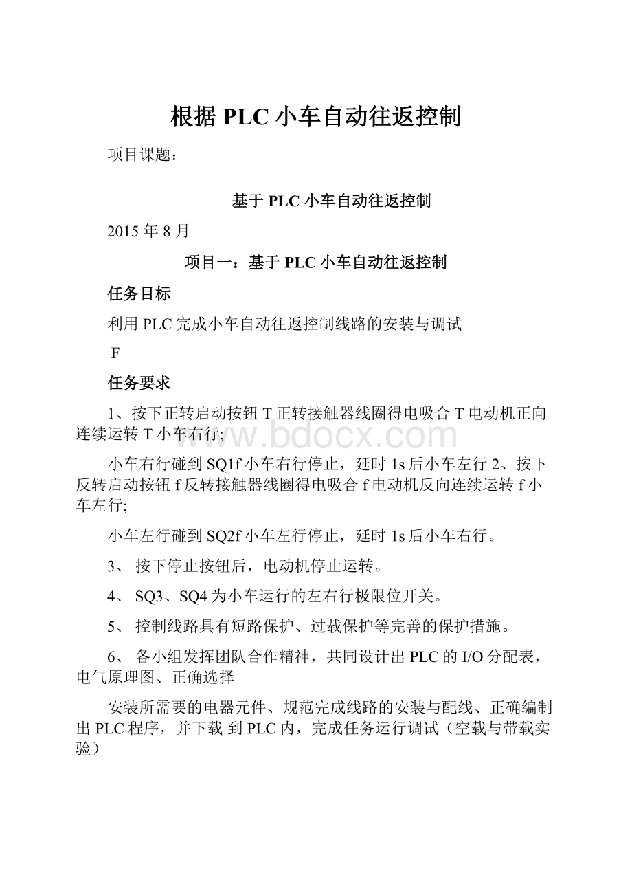 根据PLC小车自动往返控制.docx