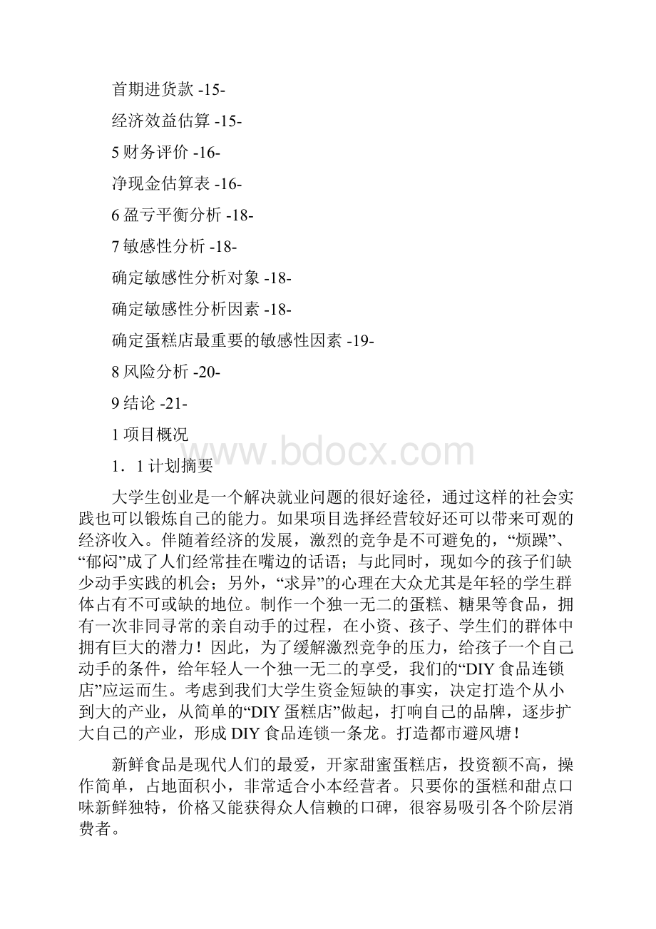 DIY蛋糕店投资项目的可行性分析.docx_第2页