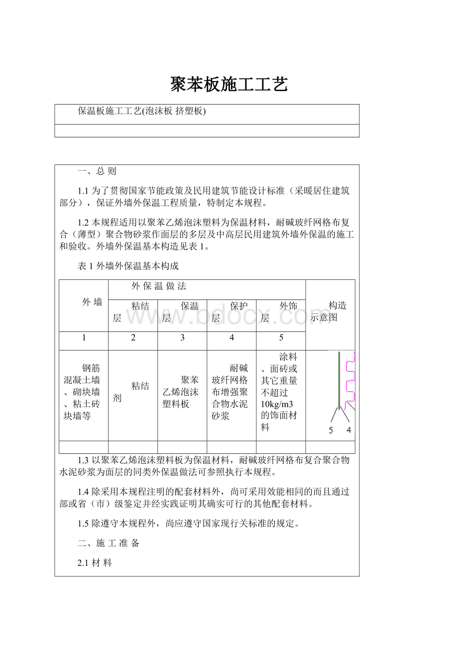 聚苯板施工工艺.docx_第1页