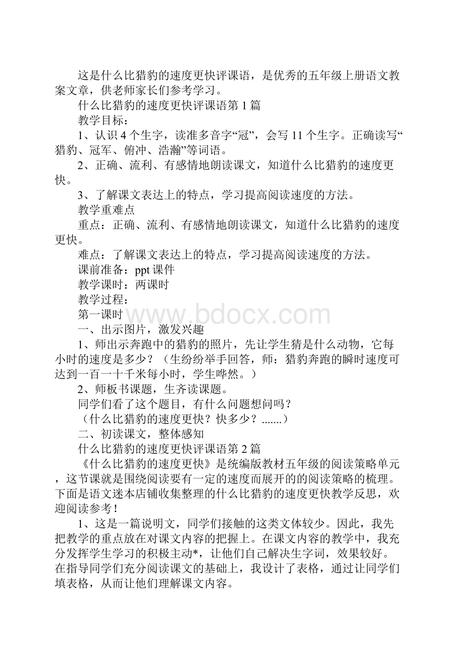 什么比猎豹的速度更快评课语.docx_第2页