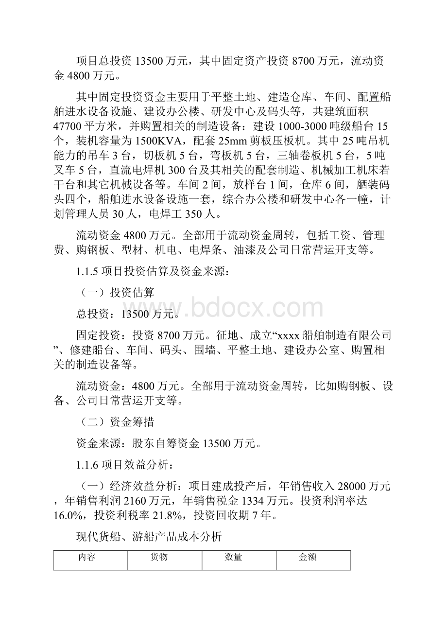 XX船舶制造运输船游船生产项目建设可行性研究报告.docx_第3页