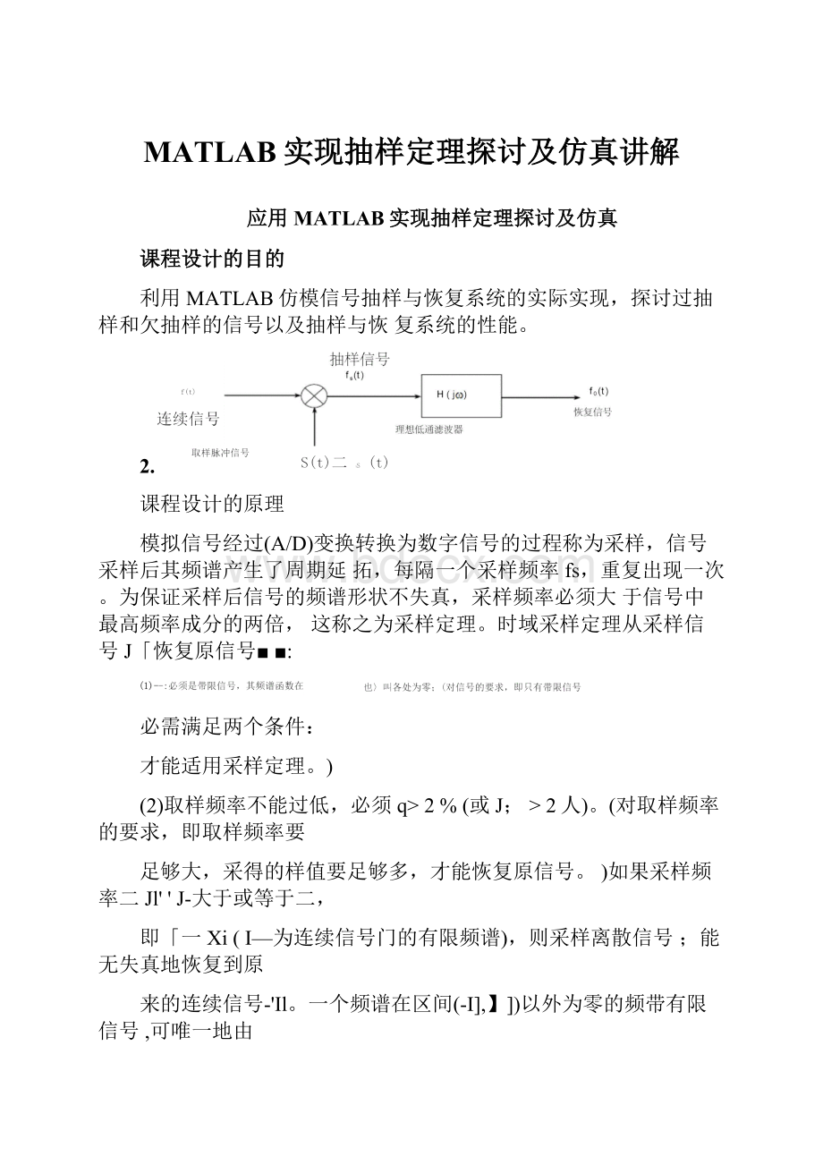 MATLAB实现抽样定理探讨及仿真讲解.docx