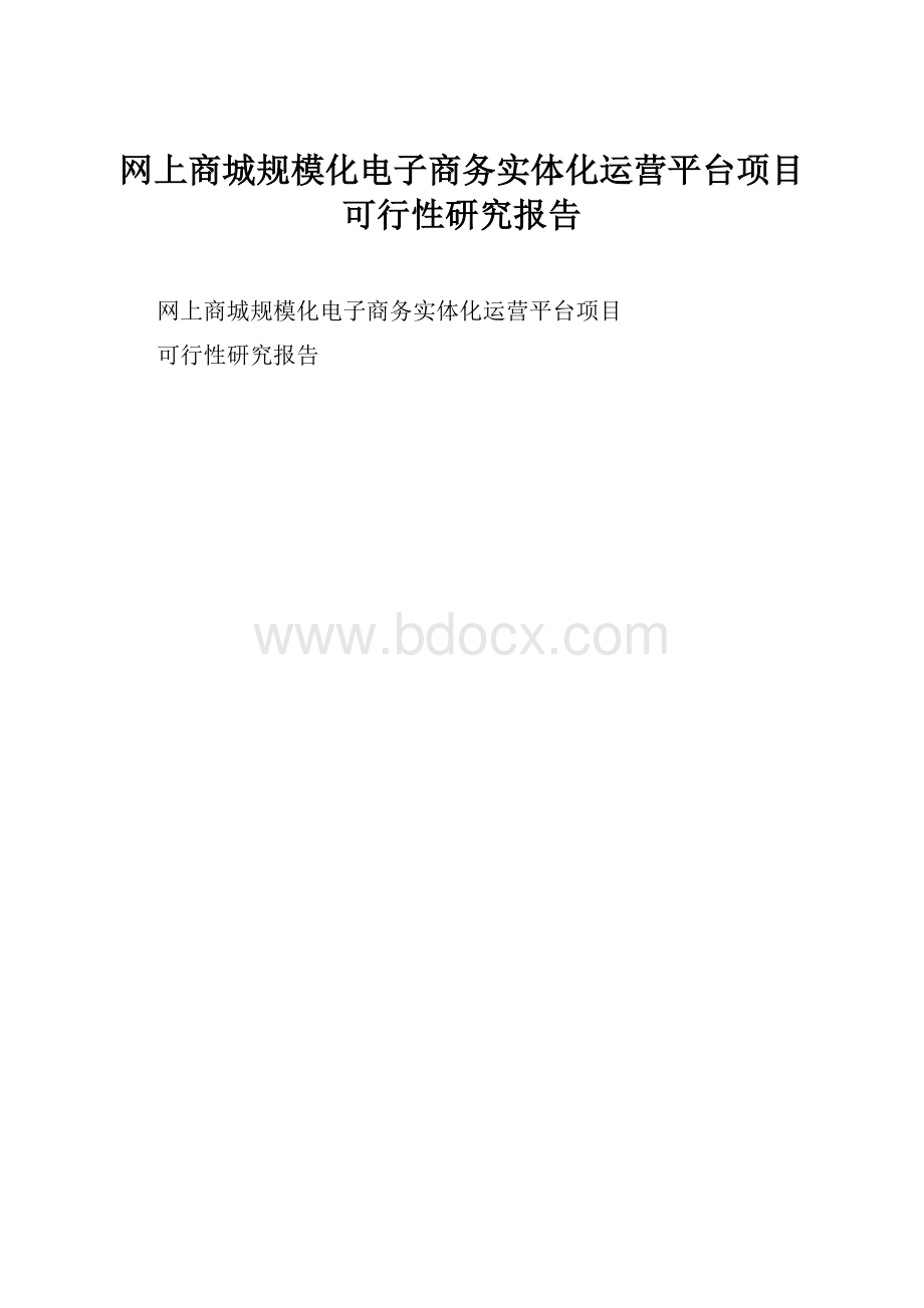 网上商城规模化电子商务实体化运营平台项目可行性研究报告.docx