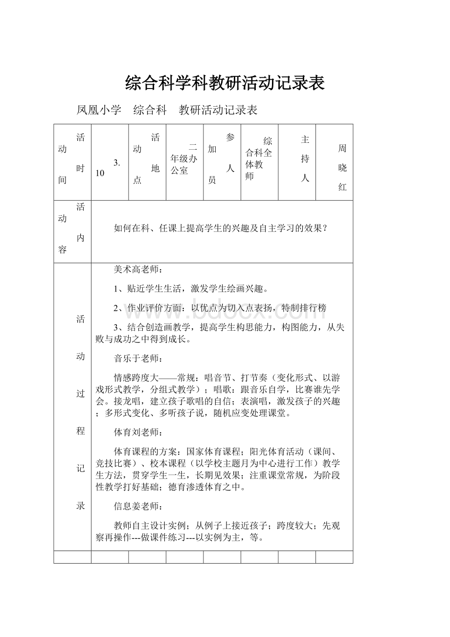 综合科学科教研活动记录表.docx