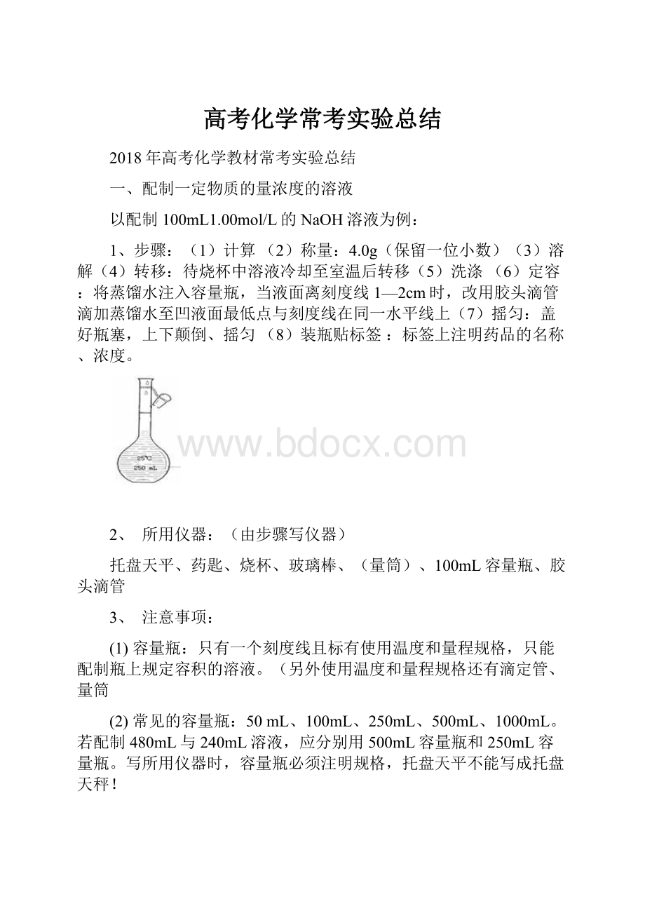 高考化学常考实验总结.docx_第1页