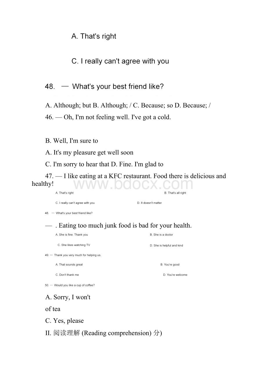 全国中学生英语能力竞赛NEPCS初二年级组样题及参考答案.docx_第3页