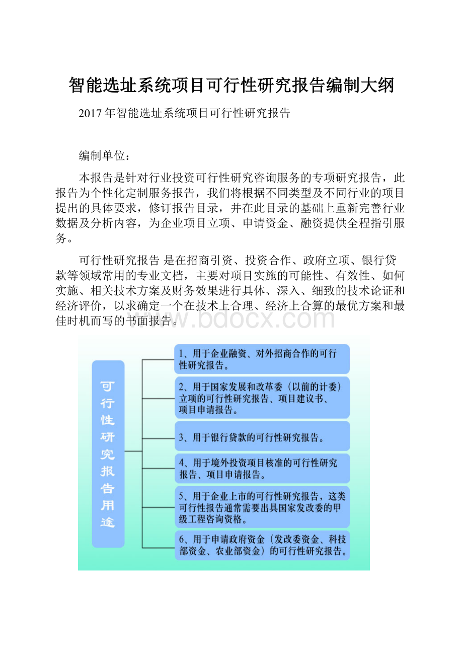 智能选址系统项目可行性研究报告编制大纲.docx_第1页