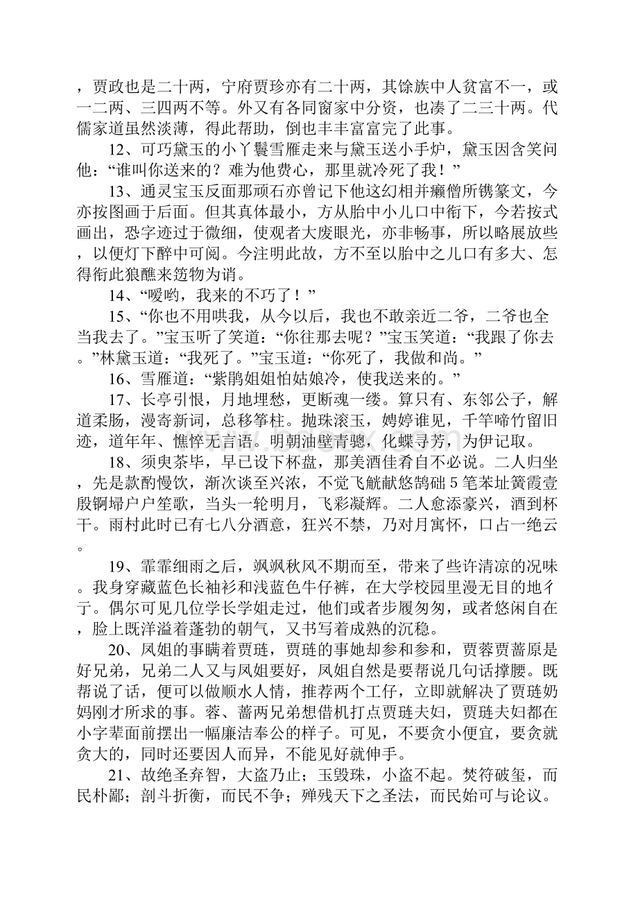 红楼梦精彩片段摘抄大全.docx_第3页