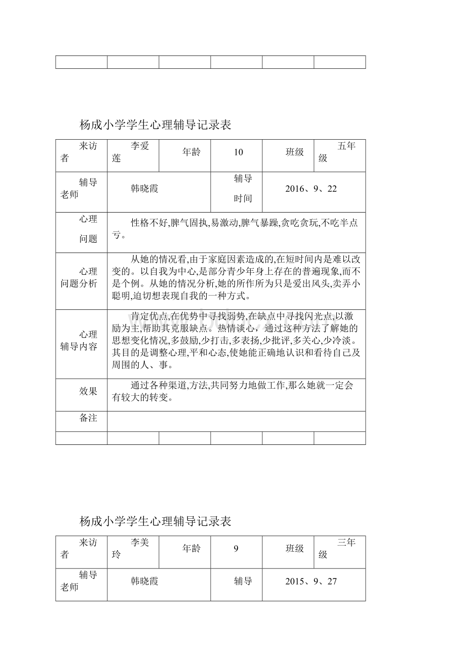 9杨成小学学生心理辅导记录表.docx_第3页