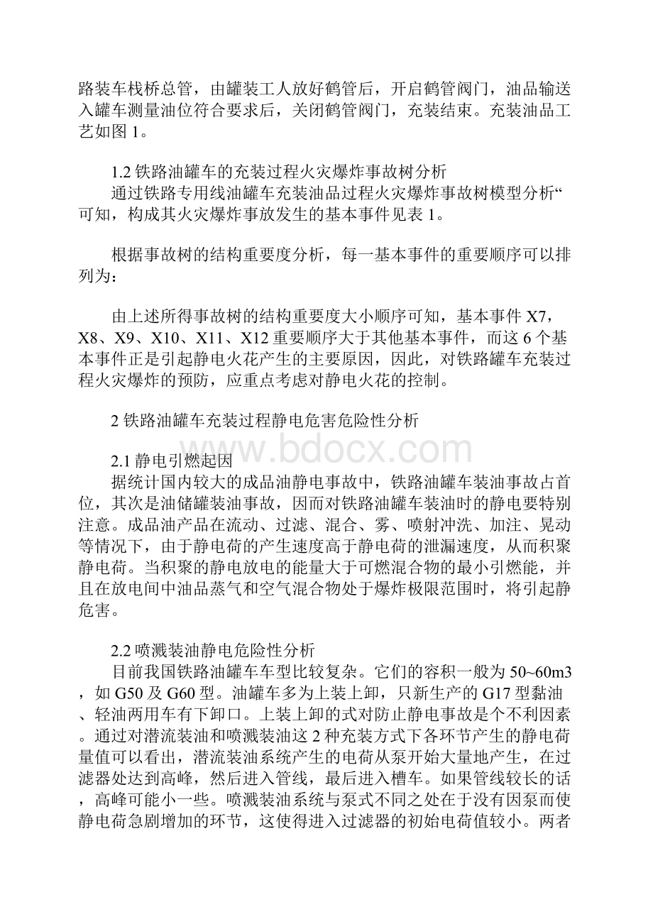 铁路油罐车充装过程火灾爆炸危险分析通用范本.docx_第3页