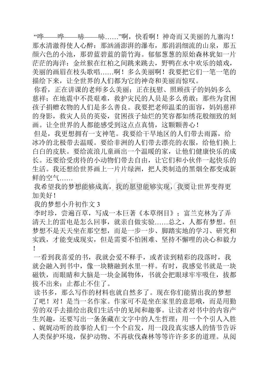 我的梦想小升初作文12篇.docx_第2页