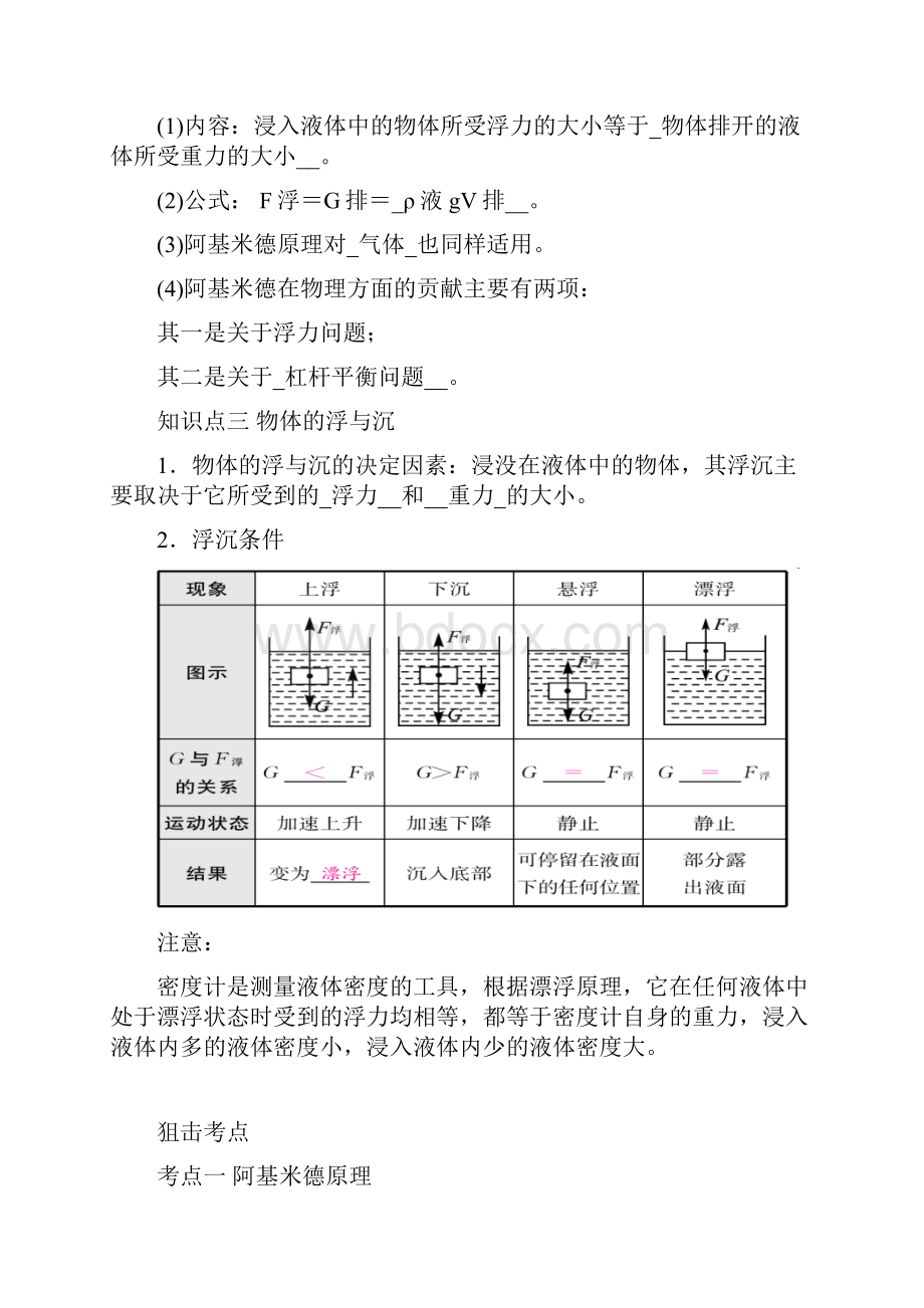 中考物理总复习考点第九章浮力附2套中考模拟卷.docx_第2页