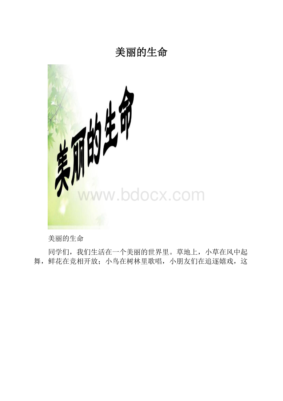 美丽的生命.docx