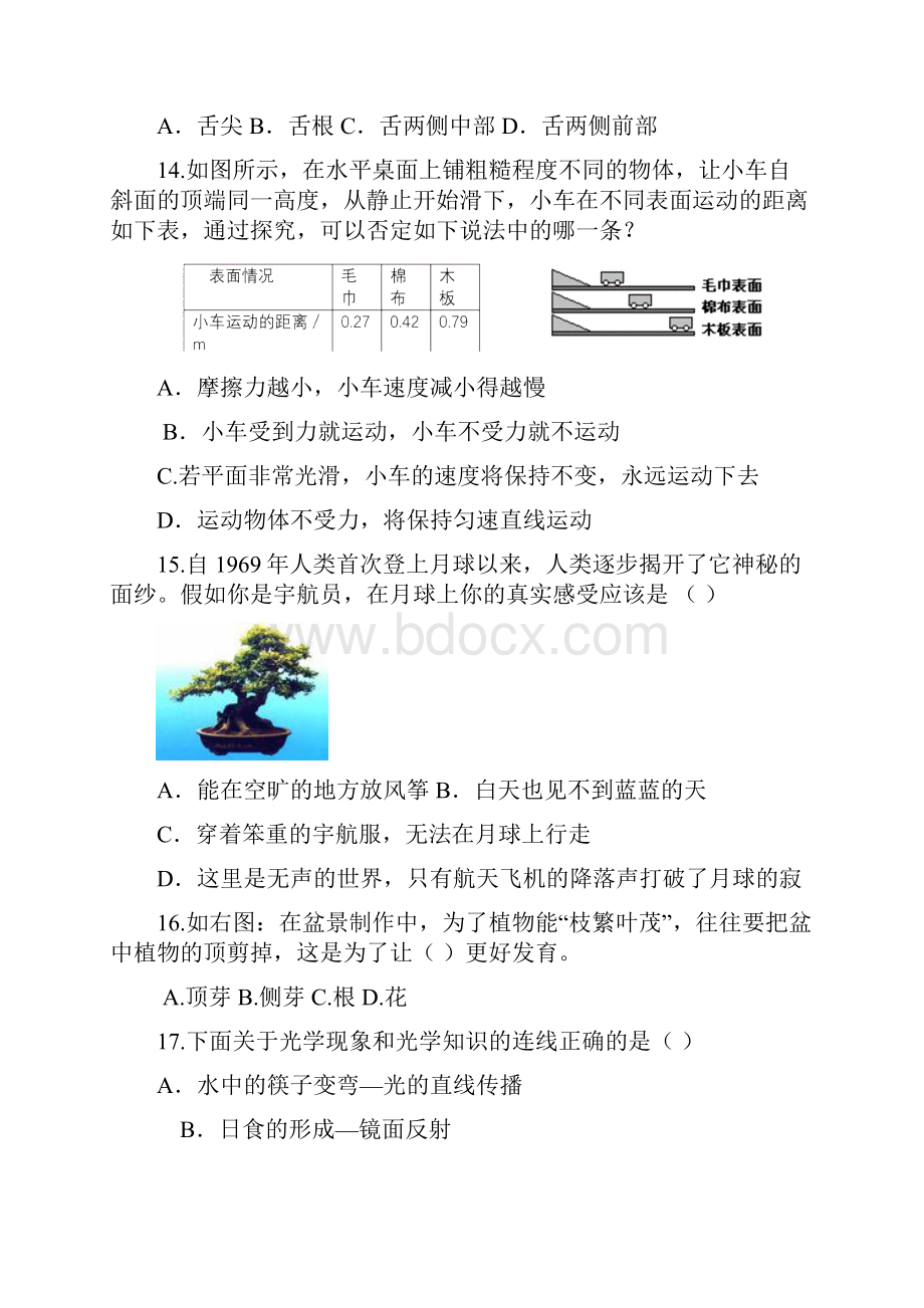 七年级科学下册阶段性练习题.docx_第3页