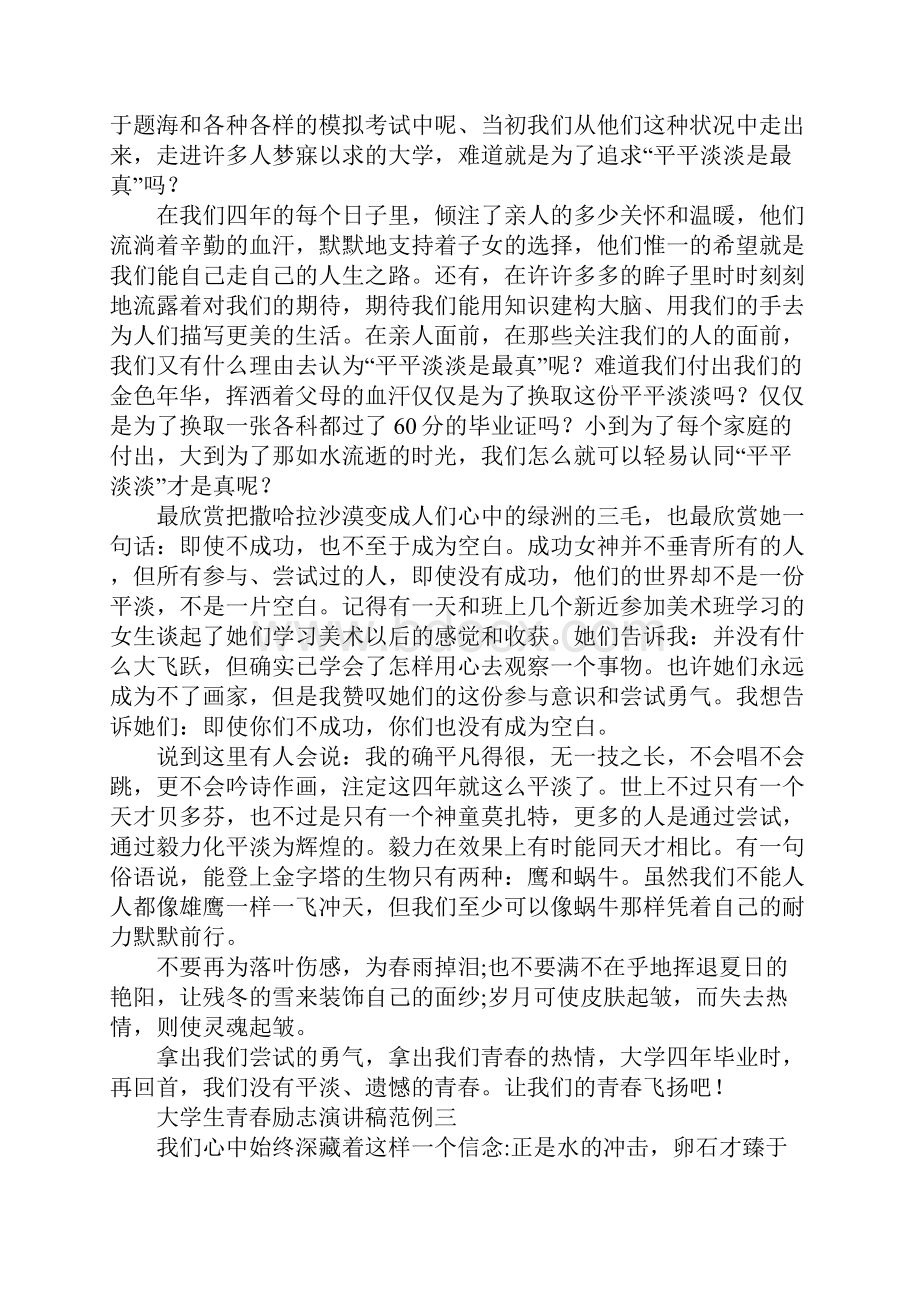 大学生青春励志演讲范例.docx_第3页