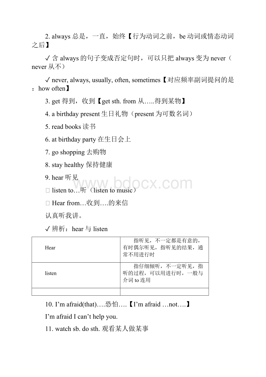 外研社七年级上Module8知识点和练习题.docx_第2页