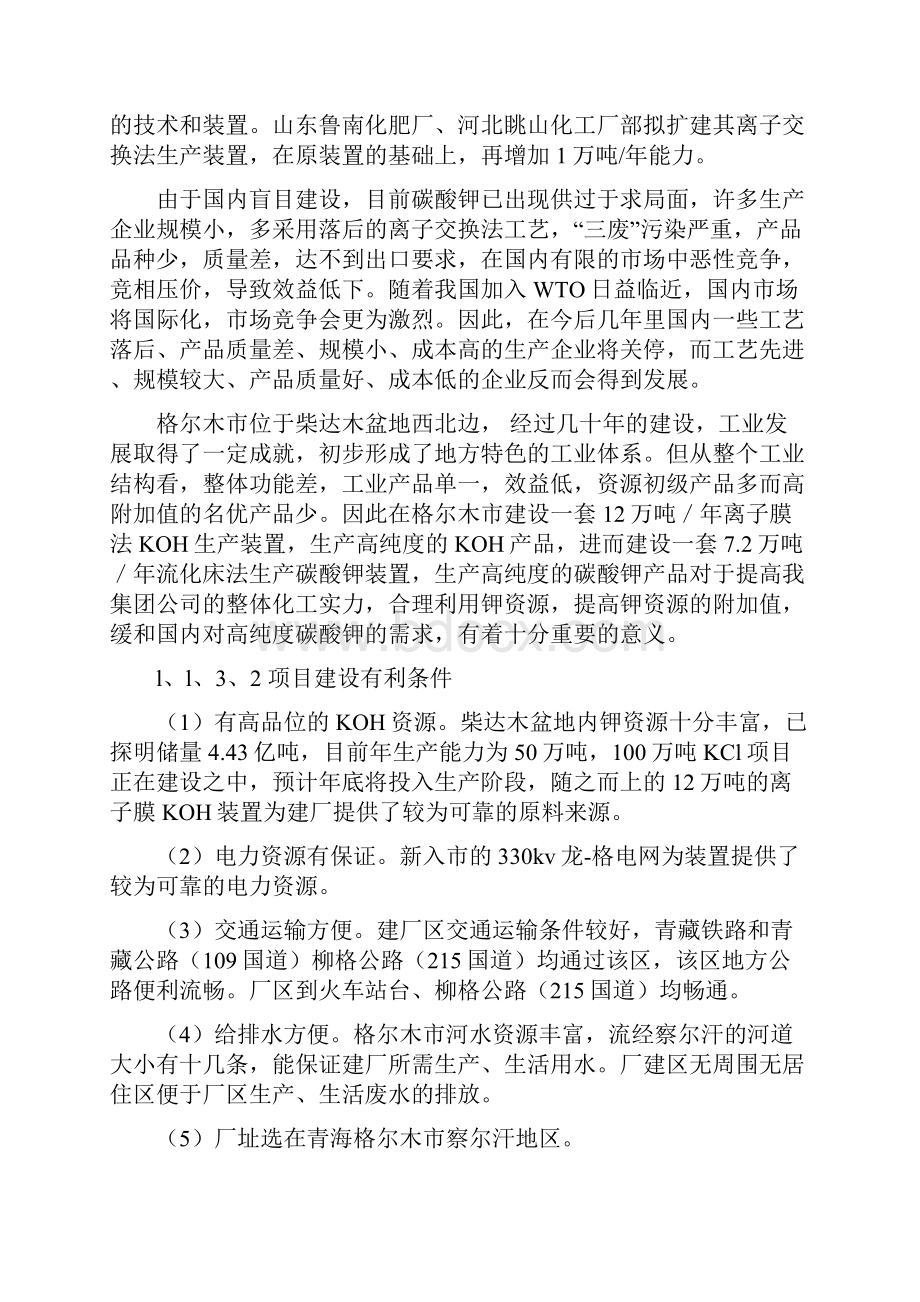 吨碳酸钾项目可研报告.docx_第3页