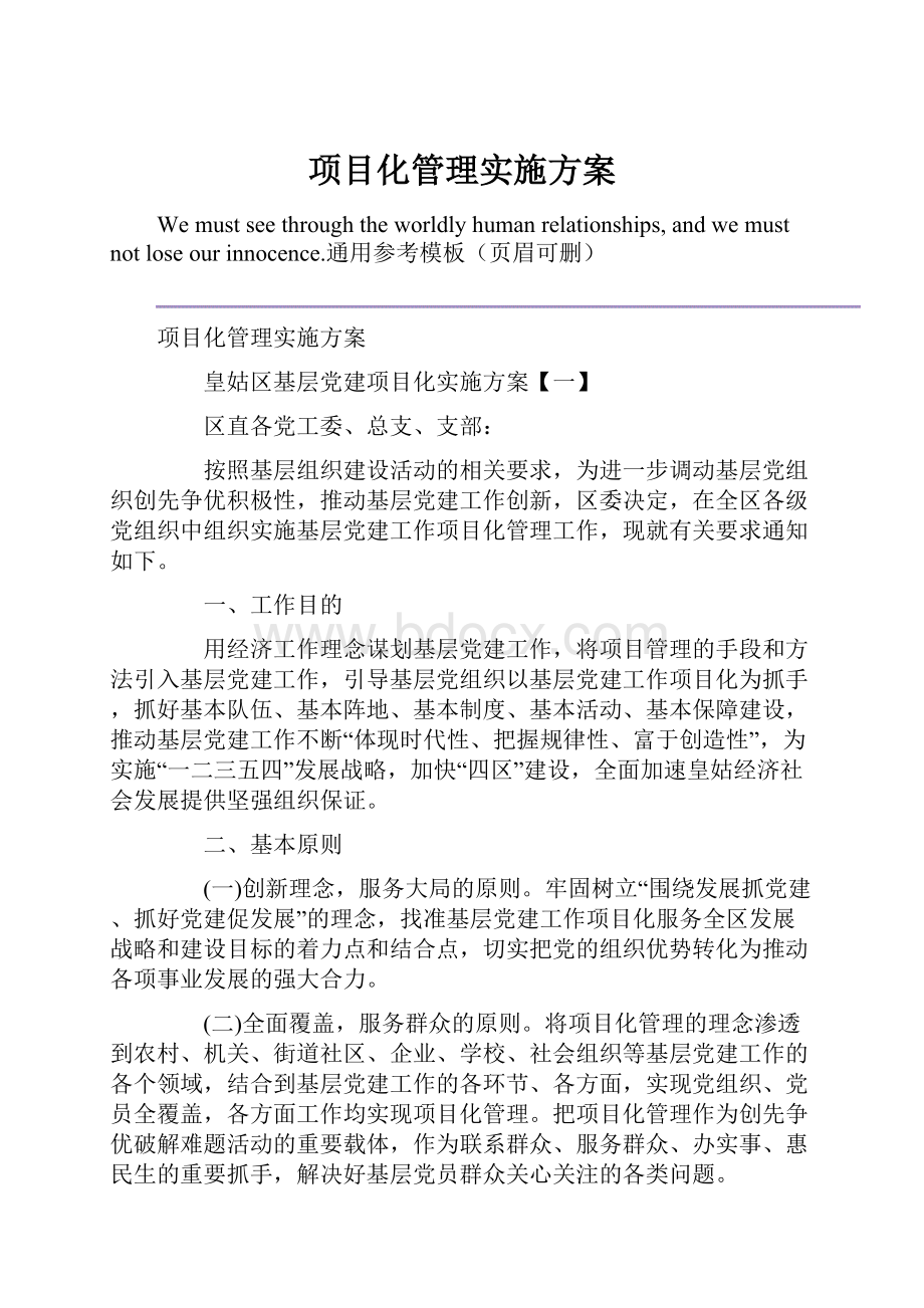 项目化管理实施方案.docx_第1页