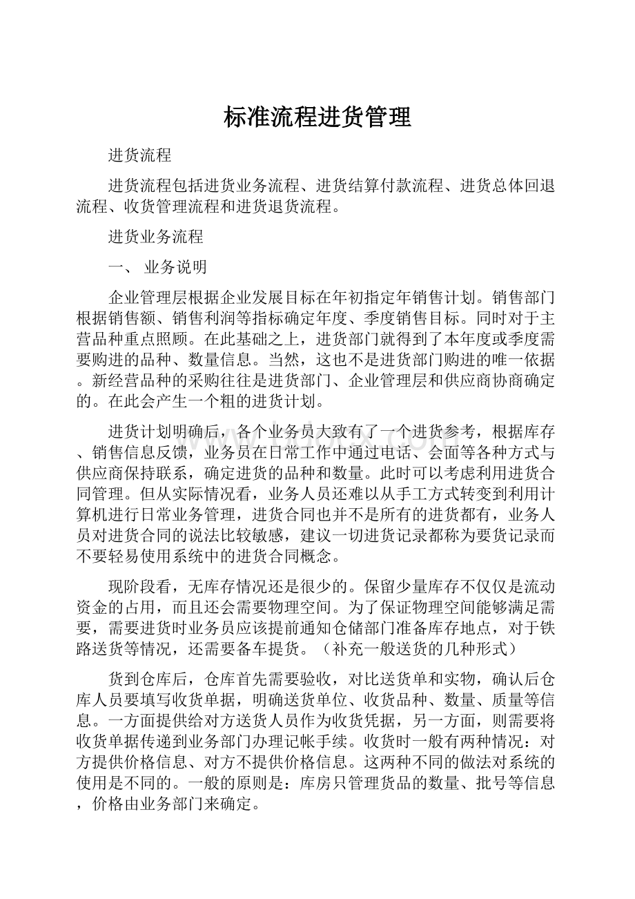 标准流程进货管理.docx