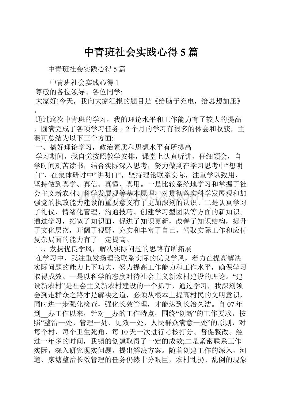 中青班社会实践心得5篇.docx