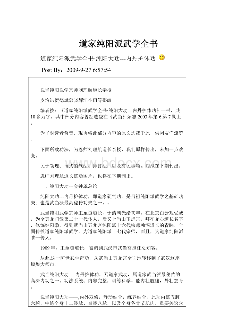 道家纯阳派武学全书.docx