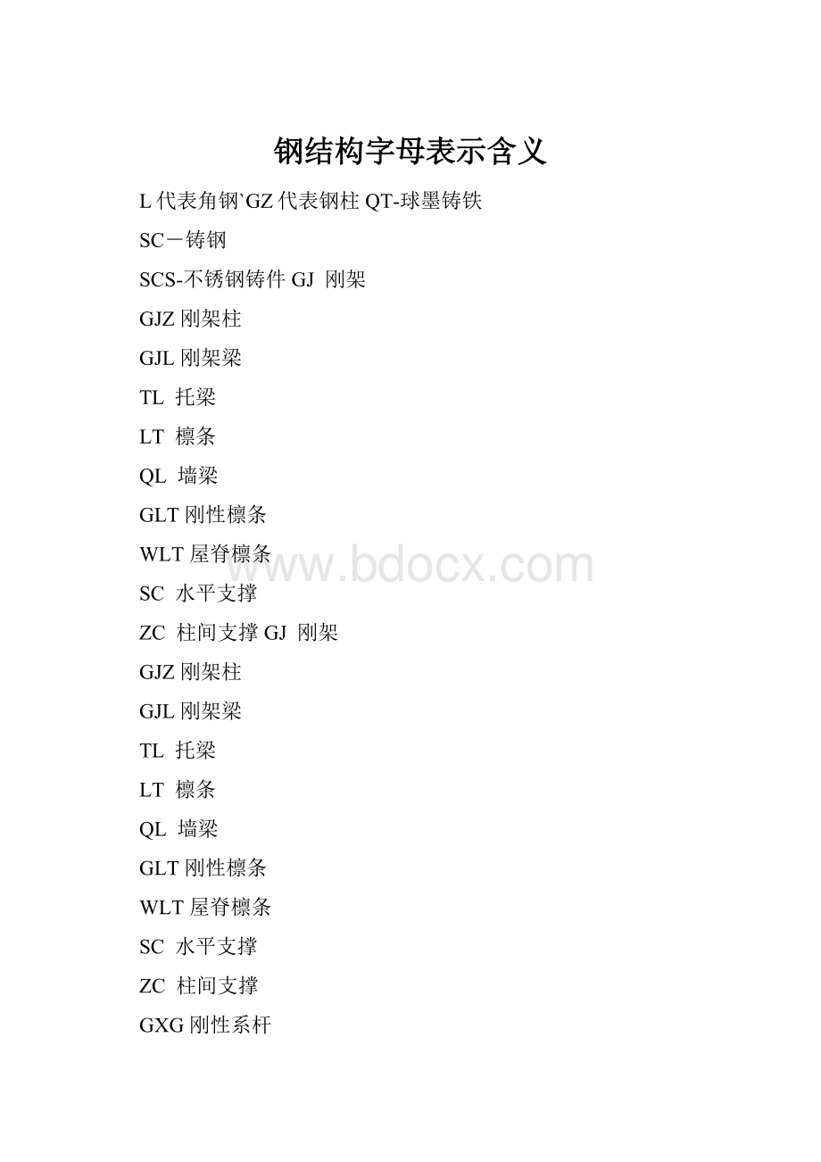 钢结构字母表示含义.docx_第1页