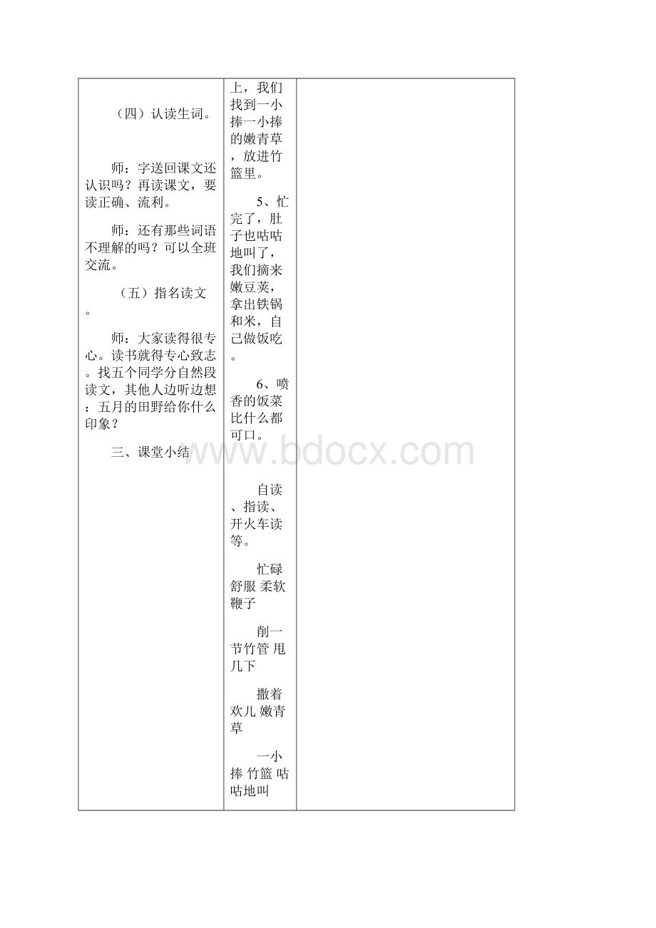 优质最新语文冀教版小学三年级下册17五月的田野公开课教案.docx_第3页