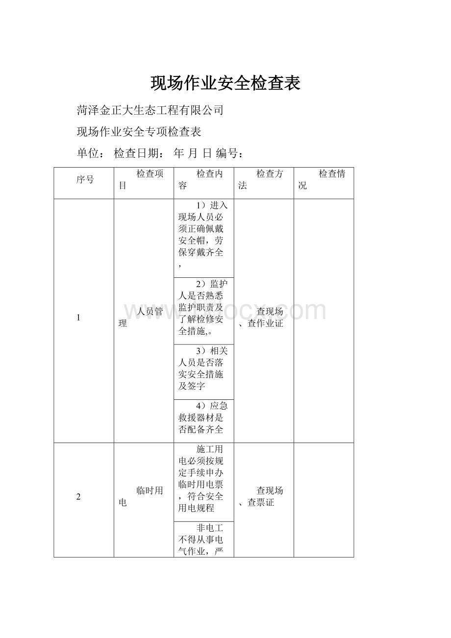 现场作业安全检查表.docx