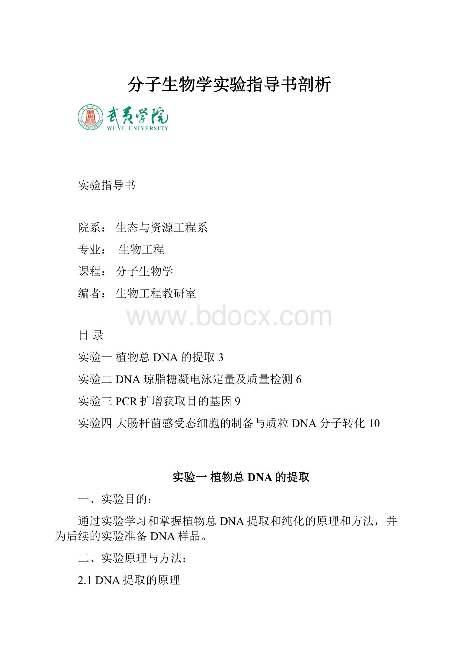 分子生物学实验指导书剖析.docx