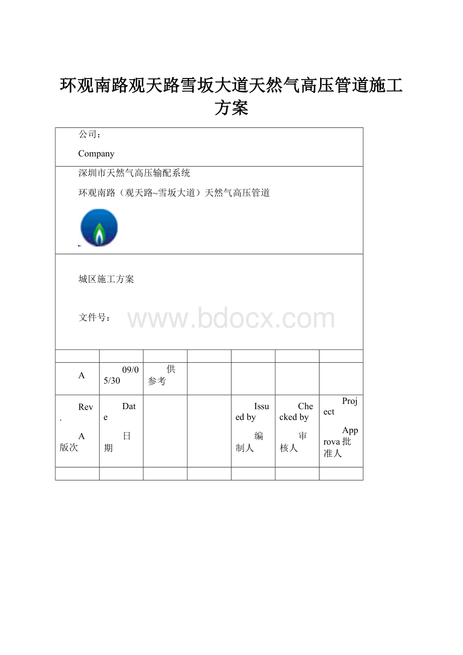 环观南路观天路雪坂大道天然气高压管道施工方案.docx_第1页