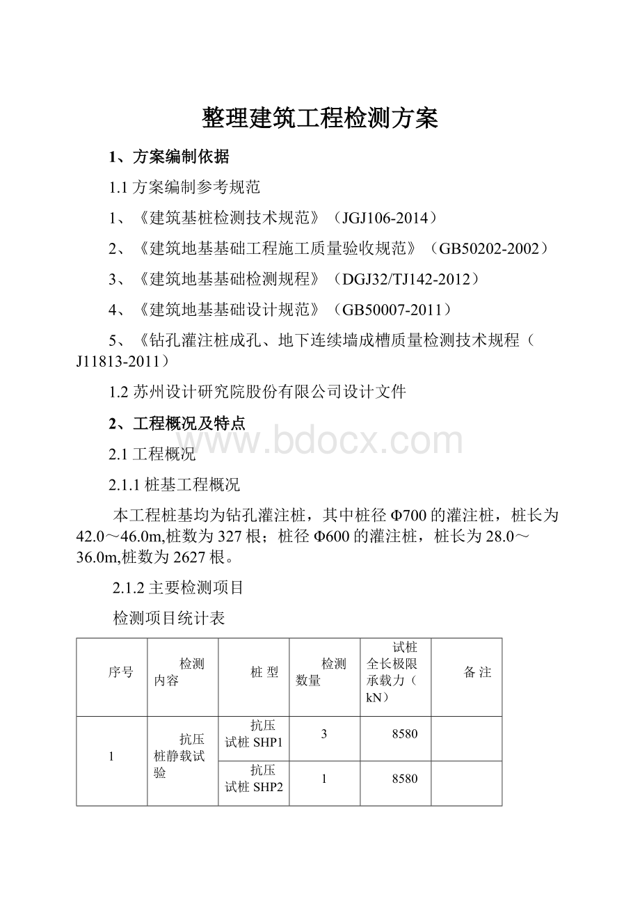 整理建筑工程检测方案.docx_第1页