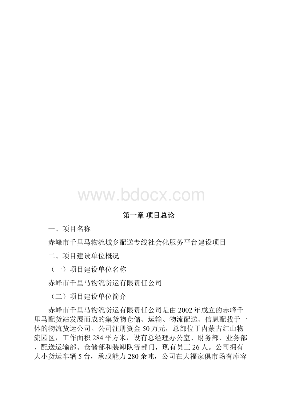 千里马物流城乡配送专线社会化服务平台建设项目可行性研究报告.docx_第2页