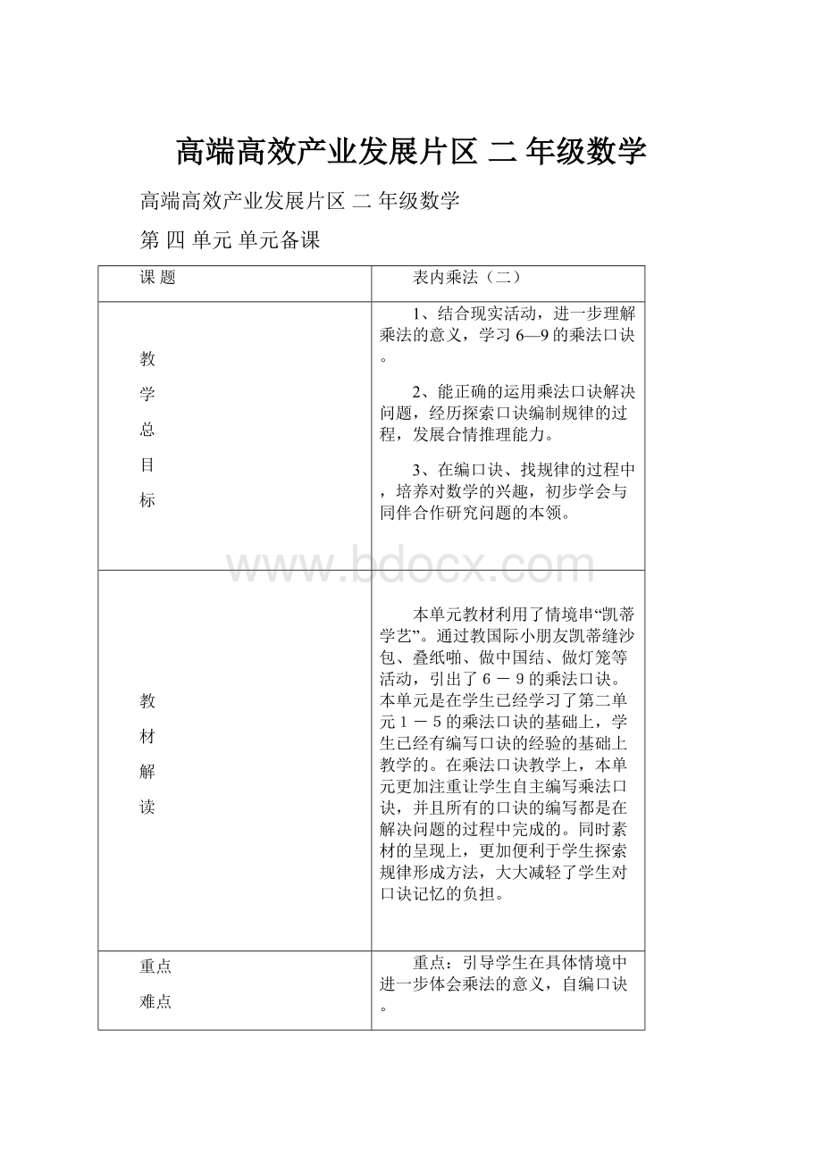 高端高效产业发展片区二 年级数学.docx