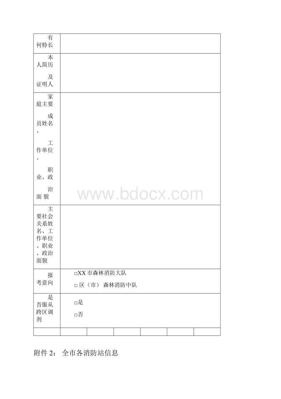 森林专职消防员招聘报名表模板.docx_第3页