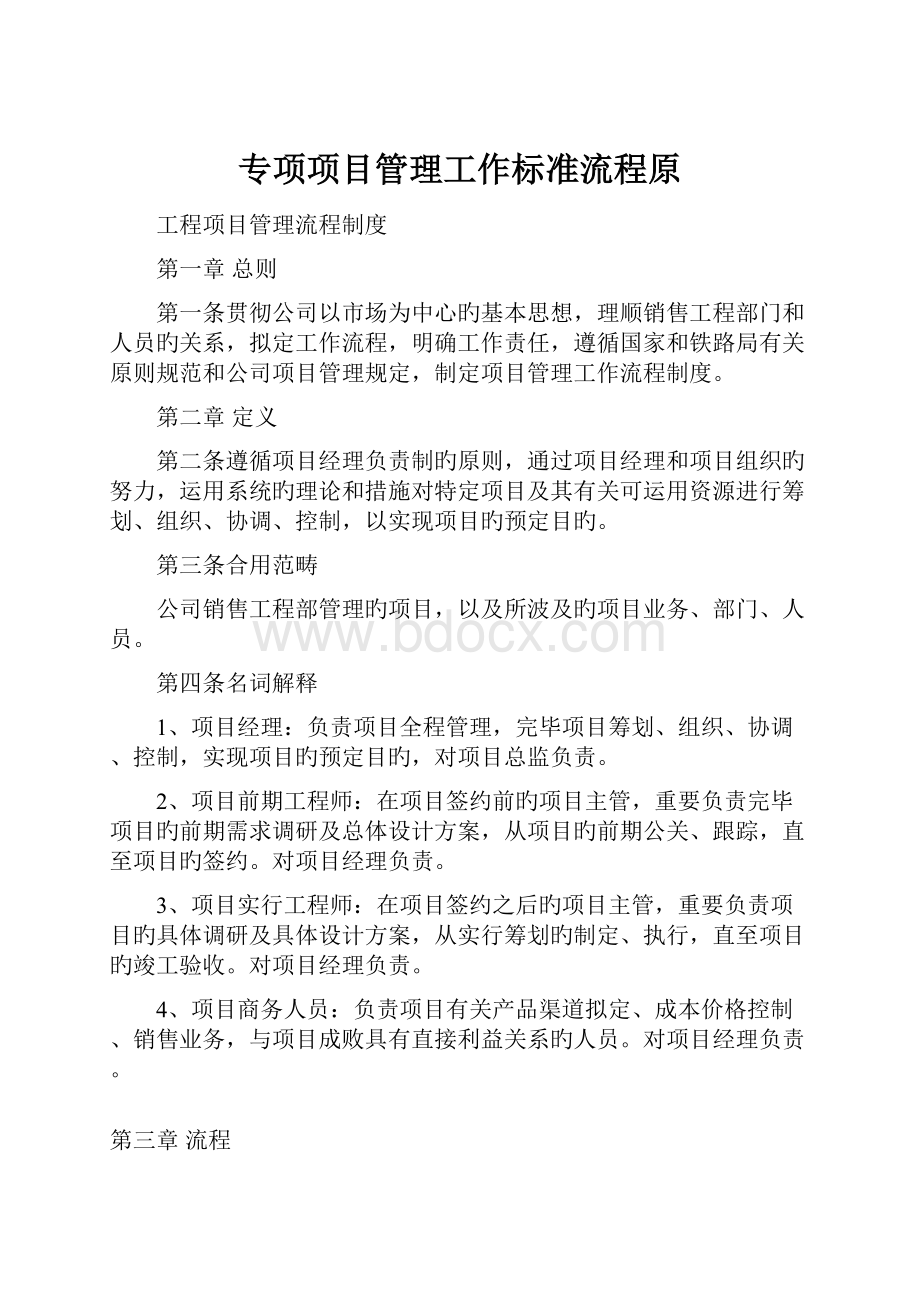 专项项目管理工作标准流程原.docx