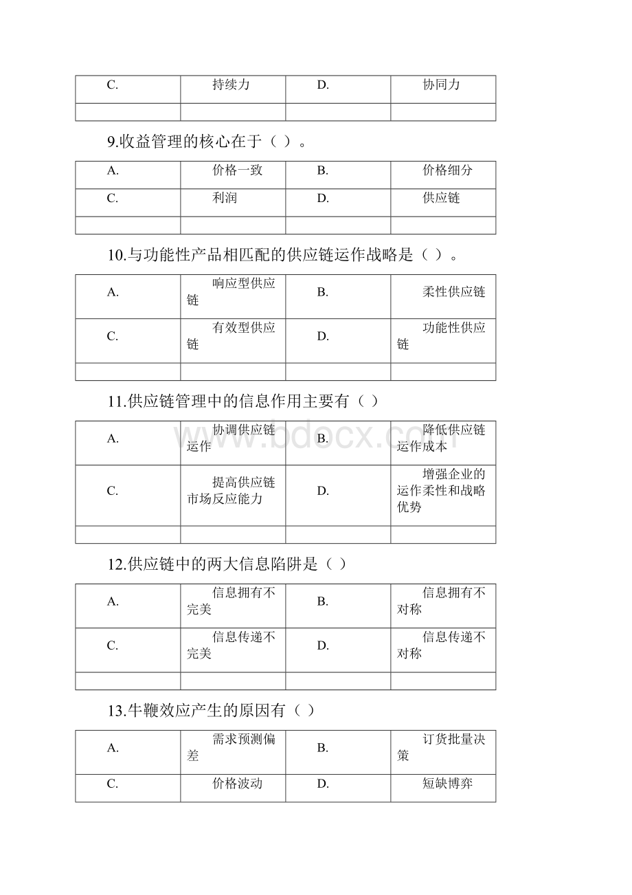 最新《供应链管理》课程考试试题和答案解析.docx_第3页