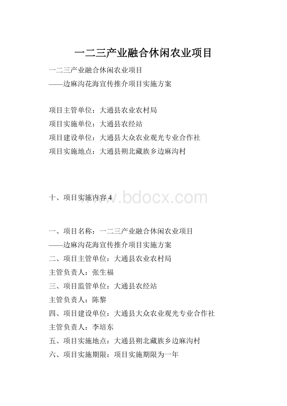 一二三产业融合休闲农业项目.docx