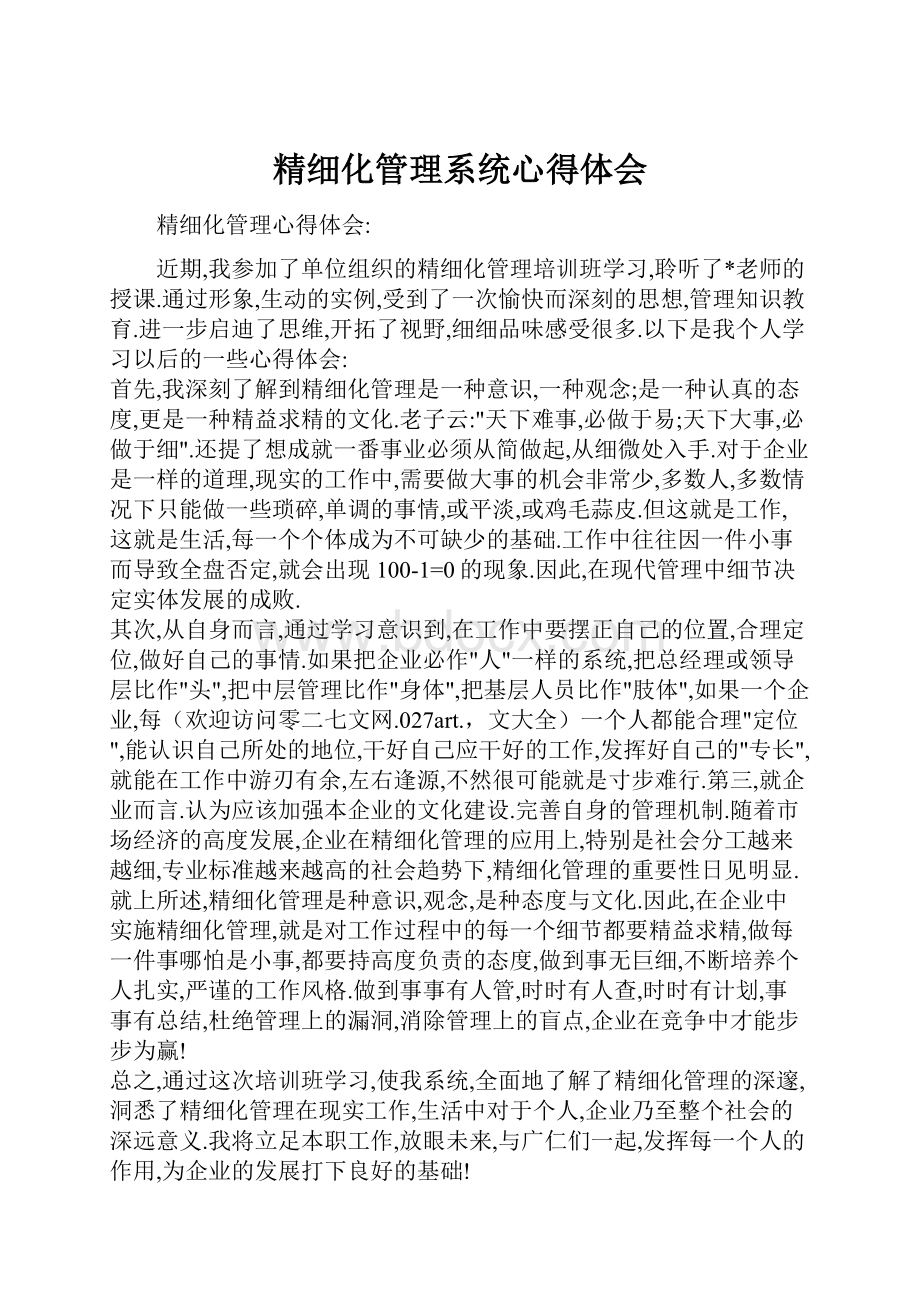 精细化管理系统心得体会.docx