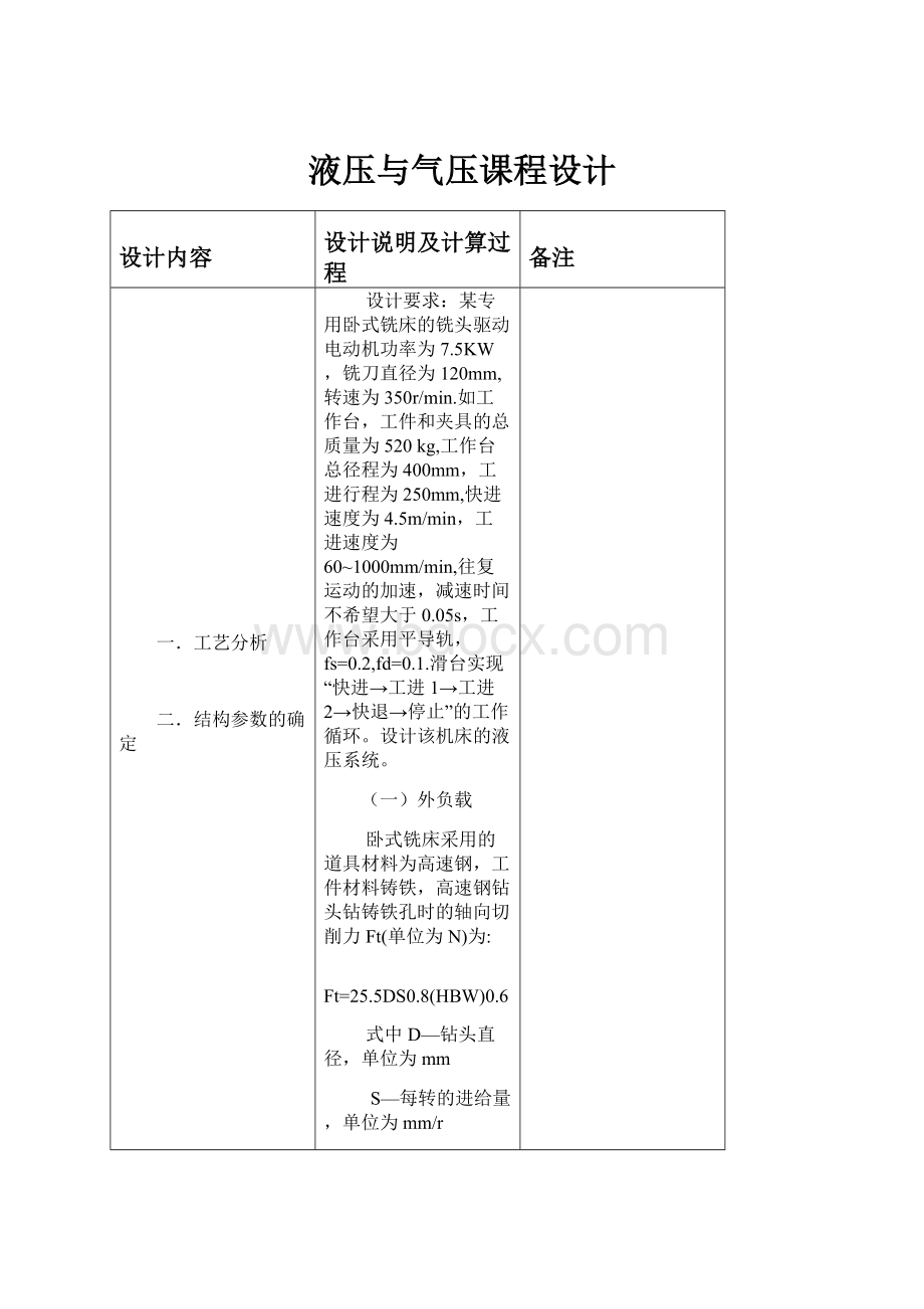 液压与气压课程设计.docx