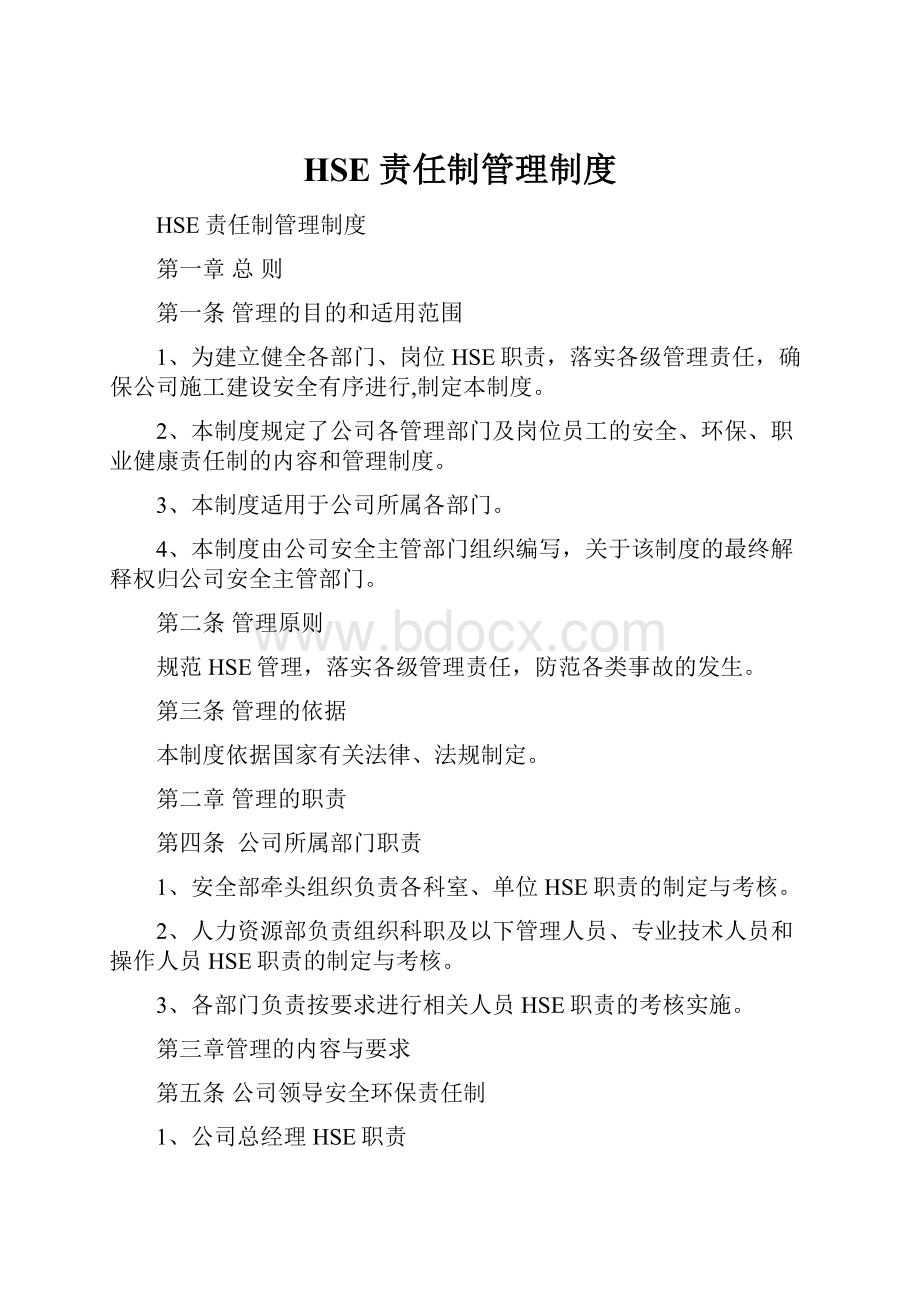 HSE责任制管理制度.docx