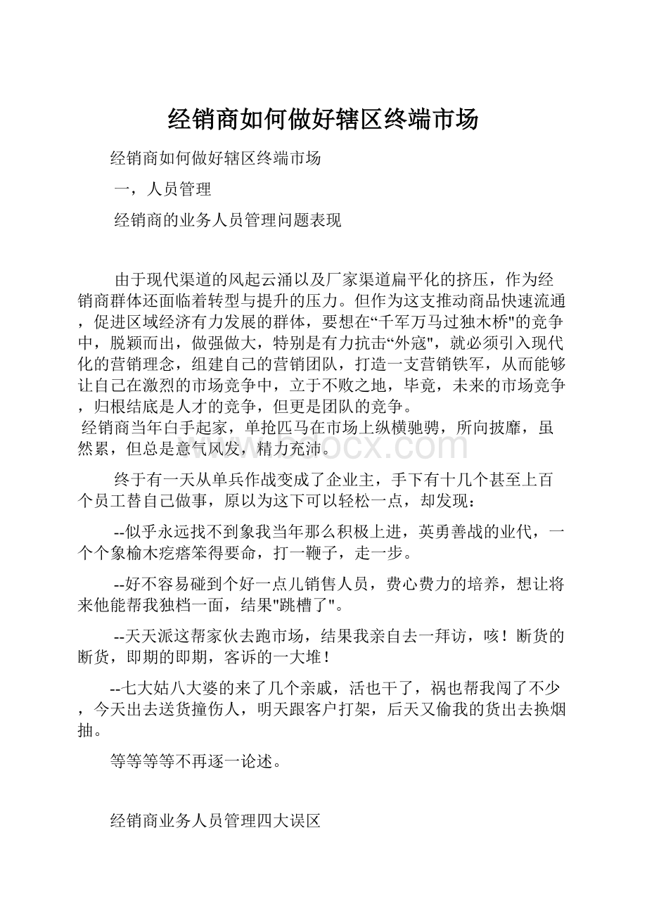 经销商如何做好辖区终端市场.docx