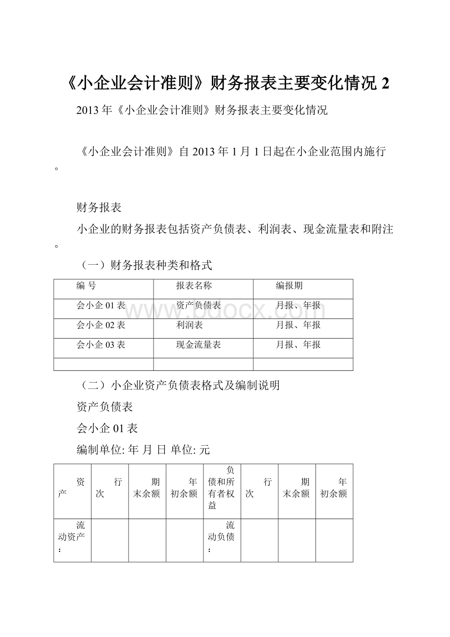 《小企业会计准则》财务报表主要变化情况2.docx