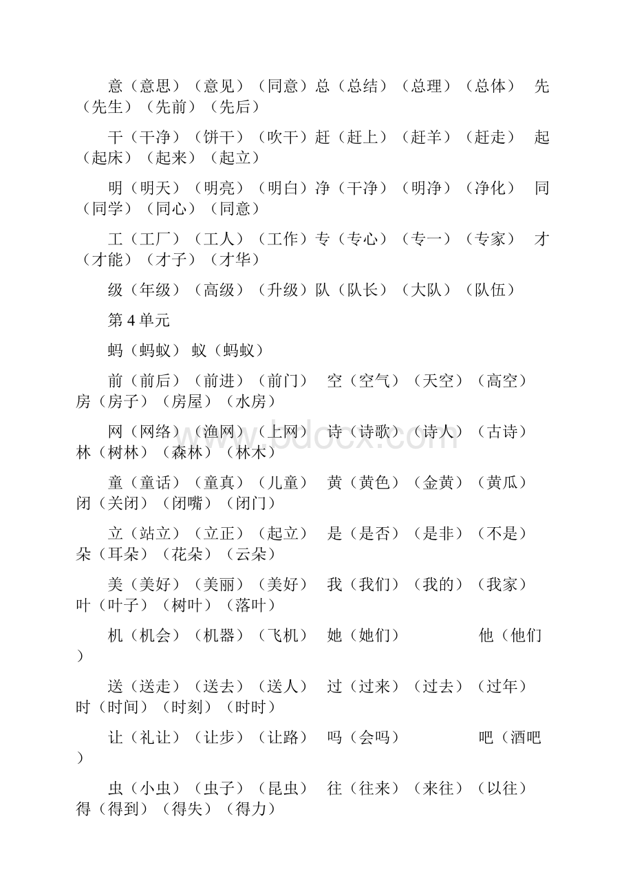 一年级语文下册 所有生字组词 精品.docx_第3页