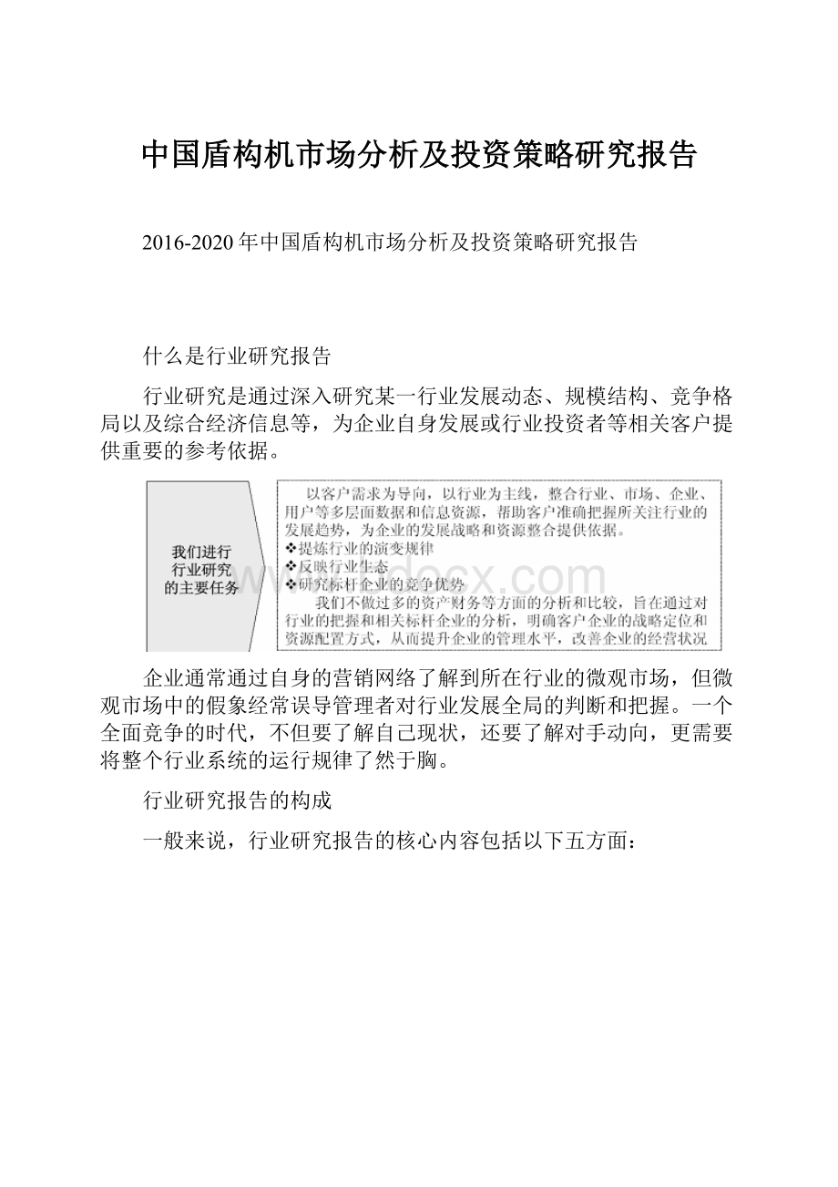 中国盾构机市场分析及投资策略研究报告.docx_第1页